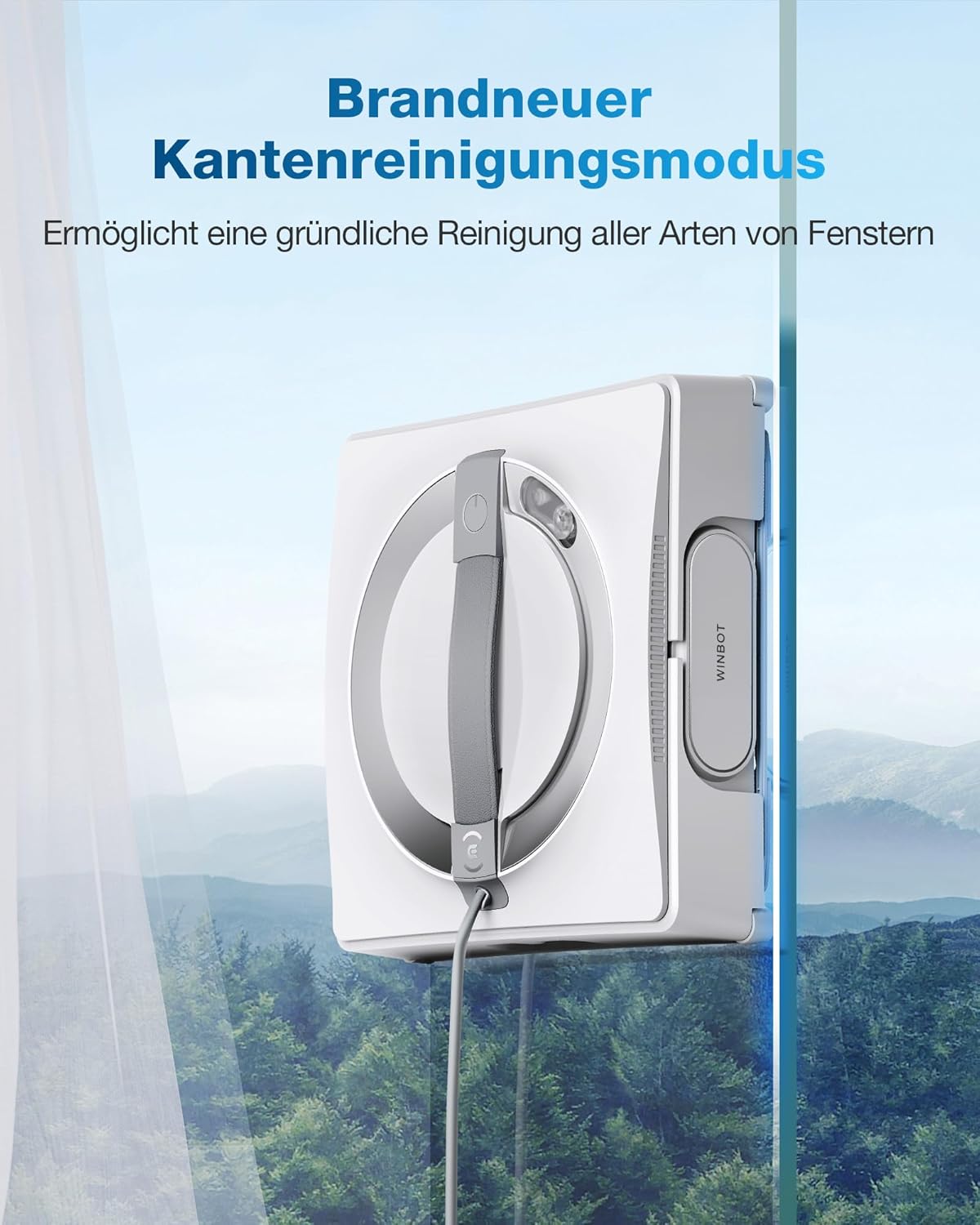 ECOVACS WINBOT W2 Omni Fensterputzroboter mit 6-in-1 Multifunktionsstation, integrierter 4500mAh Akku, Kantenreinigungsmodus, Weitwinkel-Sprühzerstäubungstechnologie, White