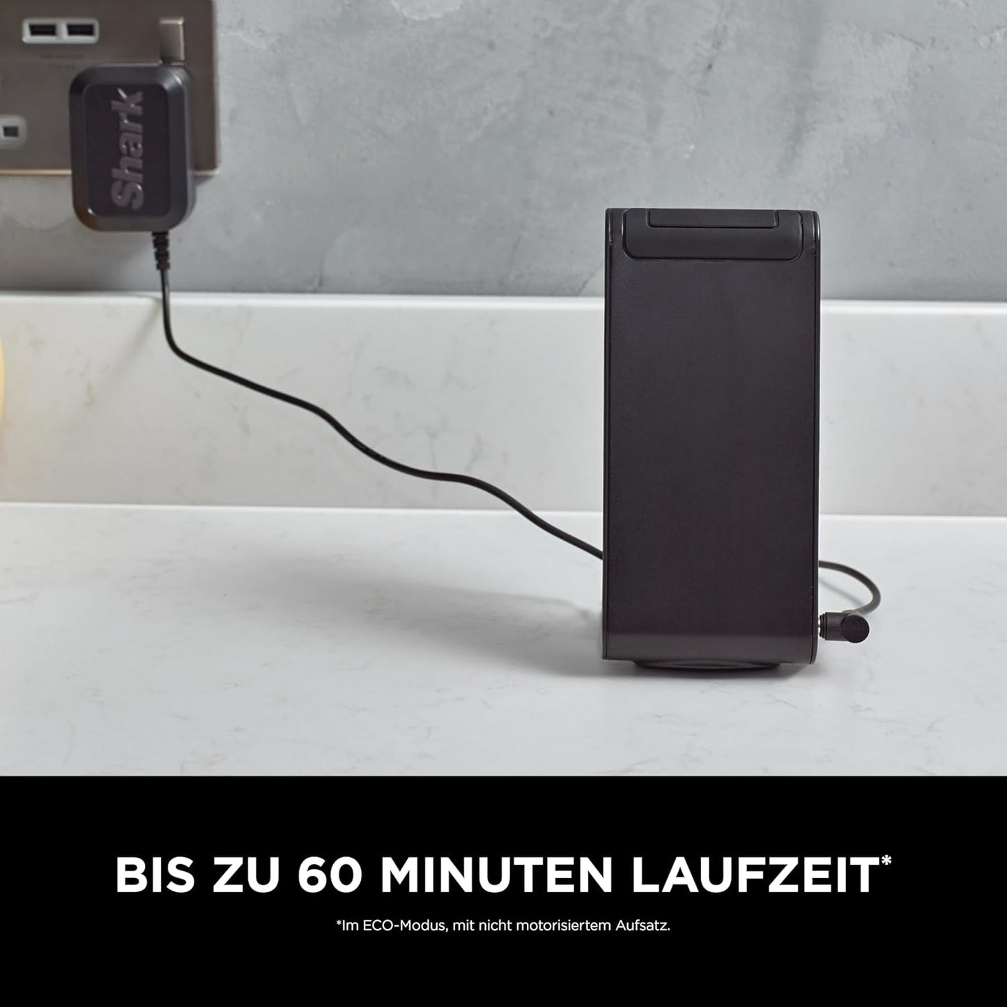 Shark PowerPro Akku-Staubsauger freistehend, bis 50 Min. Laufzeit, kabellos, beutellos, für Tierhaare, Allergiker, Teppich und Hartböden, mit LED-Licht und Knickgelenk-Rohr, Navyblau, IZ380EU