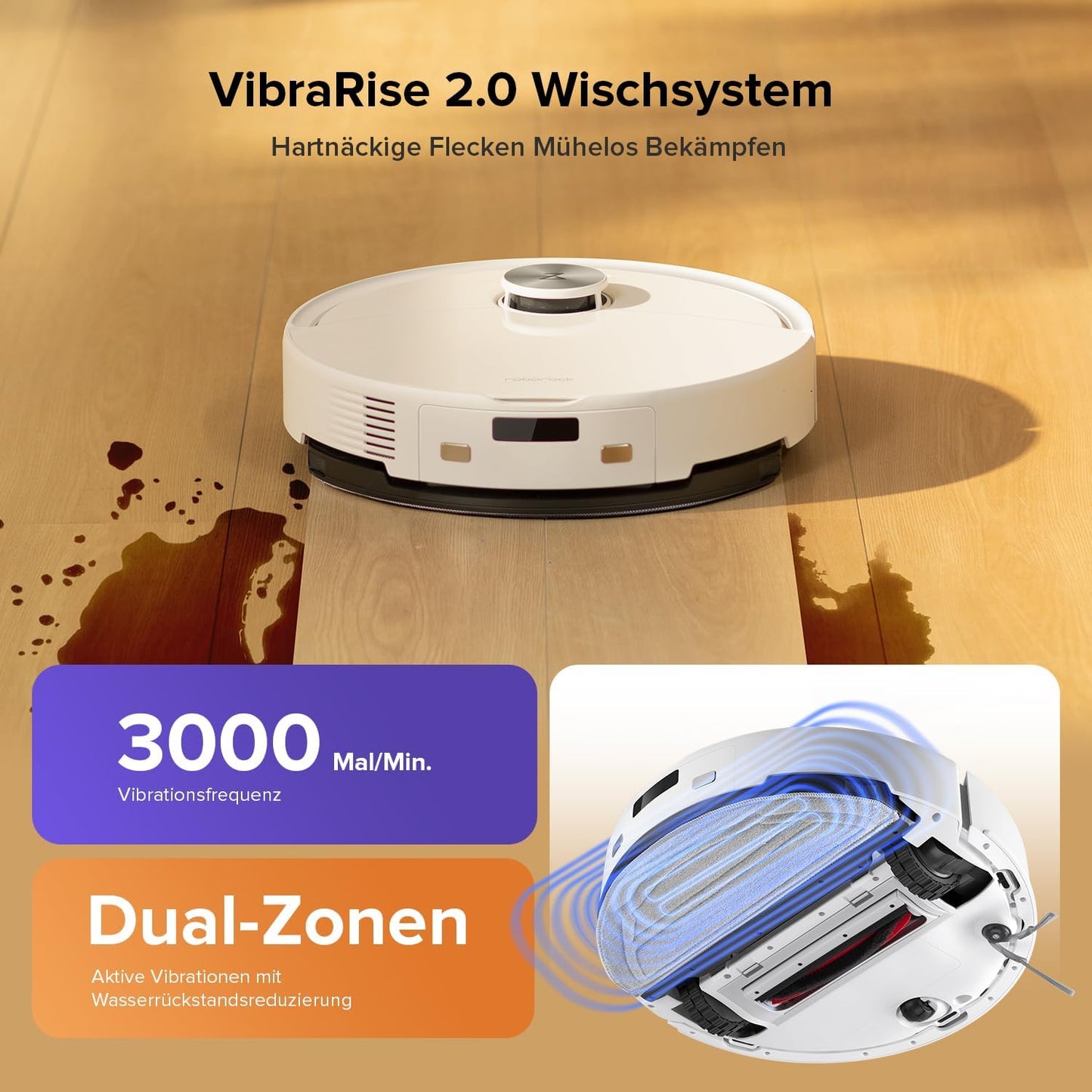 roborock Q10 S5 Saugroboter mit Wischfunktion, 10.000 Pa HyperForce Saugkraft, Dual Anti-Tangle System, Auto Lifting Mopping, Ideal für Tierhaare, Teppiche, Hartböden (Weiß)