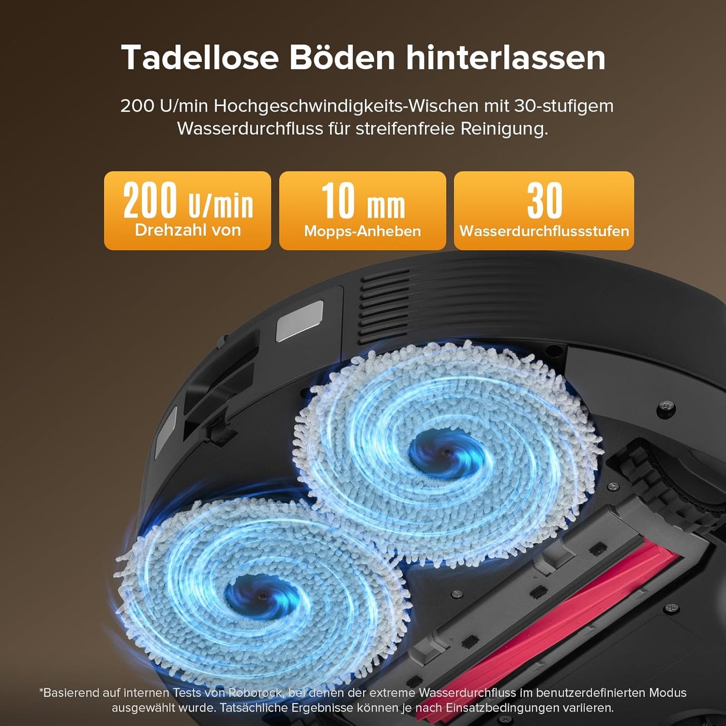 roborock QV 35S-Set Saugroboter mit Wischfunktion, 10.000 Pa HyperForce Saugkraft, Anti-Tangle-Bürsten, Anhebbare Schleudermopps, Intelligente Hindernisvermeidung, All-in-One Dock (Schwarz)