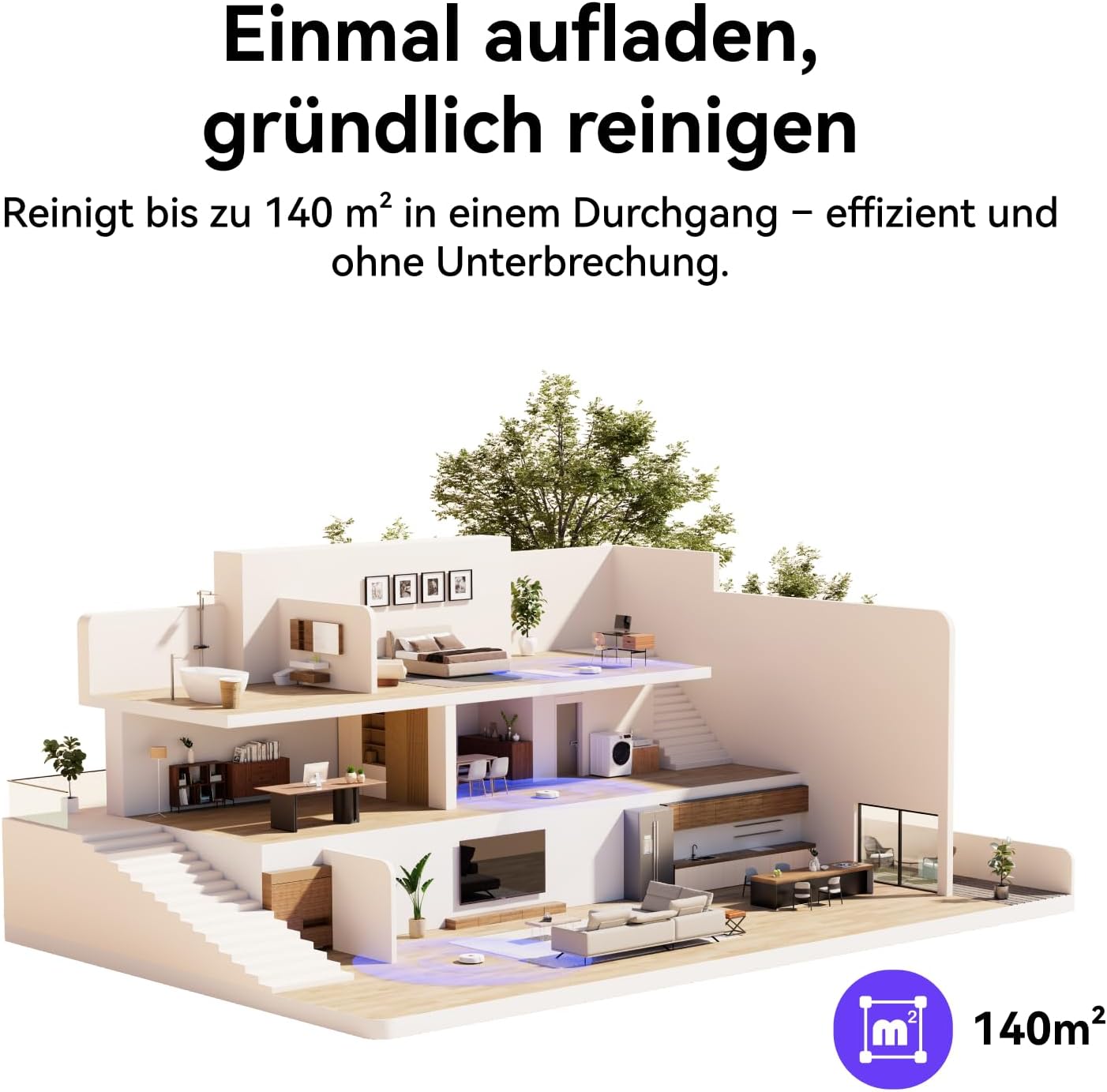 NARWAL Freo S Saugroboter mit Wischfunktion, 8000Pa, 8N Reinigungsdruck, Auto-Entstaubungsstation 3.5L, LDS-Lasernavigation und 3D Mapping, APP-Fernsteuerung, Wischroboter für Teppich/Tierhaare