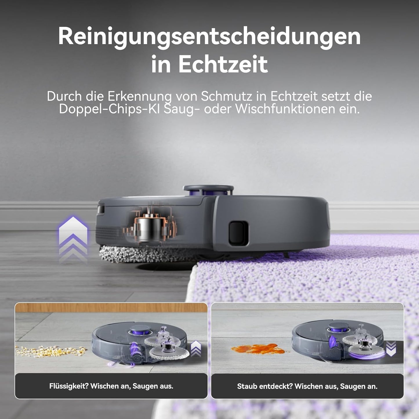 NARWAL Freo Z10 Ultra Saugroboter mit Wischfunktion, 18.000 Pa Saugleistung, dynamische Moppausdehnung, Tangle-Free System, intelligente Nass-Trocken-Reinigung, All-in-One-Basisstation