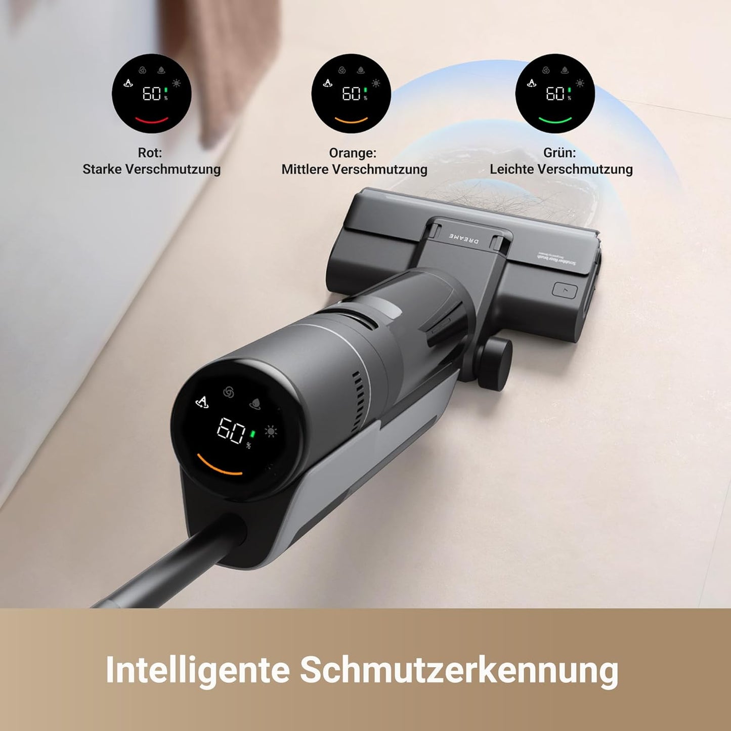 dreame H12 Pro Ultra Nass- und Trockensauger, Bürstenreinigung 60 °C, 30 Min. Heißlufttrocknung, Selbstreinigung mit festem Schaber, 16 kPa Saugkraft, Doppel-Kantenreinigung, intell. Erkenn. & Anpass