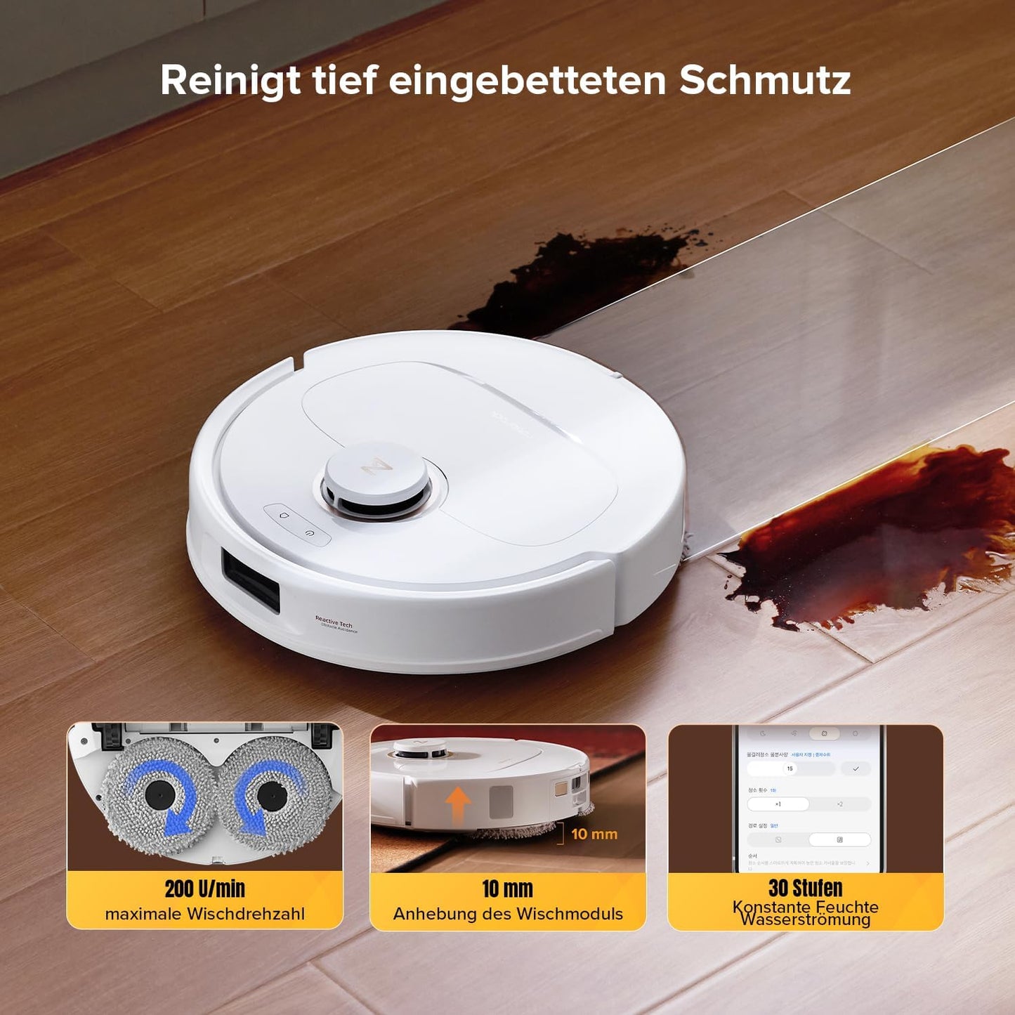 roborock Qrevo Serie Saugroboter mit Wischfunktion, 8000Pa Saugkraft(verbessert von Qrevo S), Anti-Verfilzungs-Seitenbürste, Hindernisvermeidung, LiDAR-Navigation, All-in-One Dock, Weiß(QV 35A Set)