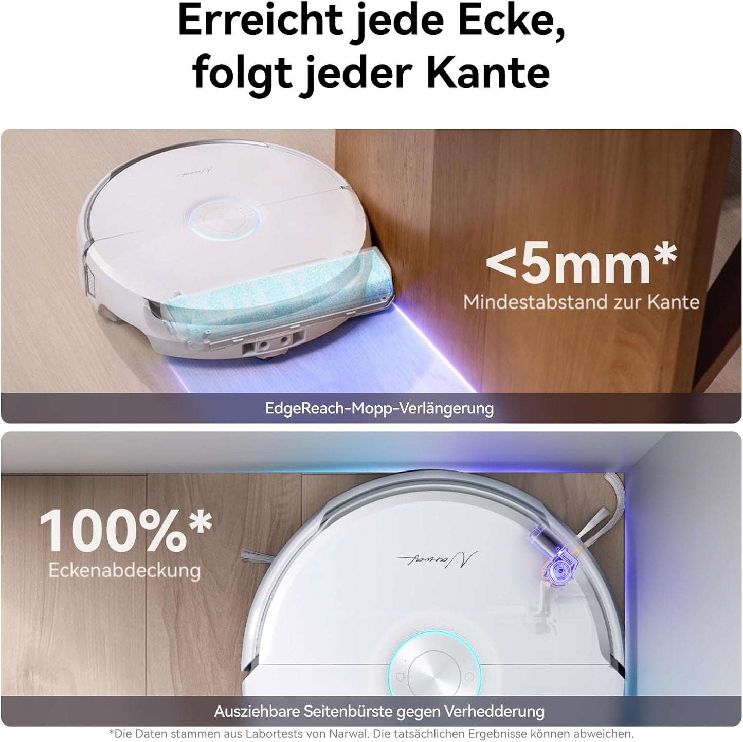 NARWAL Flow Saugroboter mit Wischfunktion, FlowWash-Moppsystem mit Echtzeit-Selbstreinigung, 22.000 Pa Wischroboter, Tierhaare DualFlow Tangle-Frei, 45-80°C Spülen und Heißlufttrocknung, Absaugstation