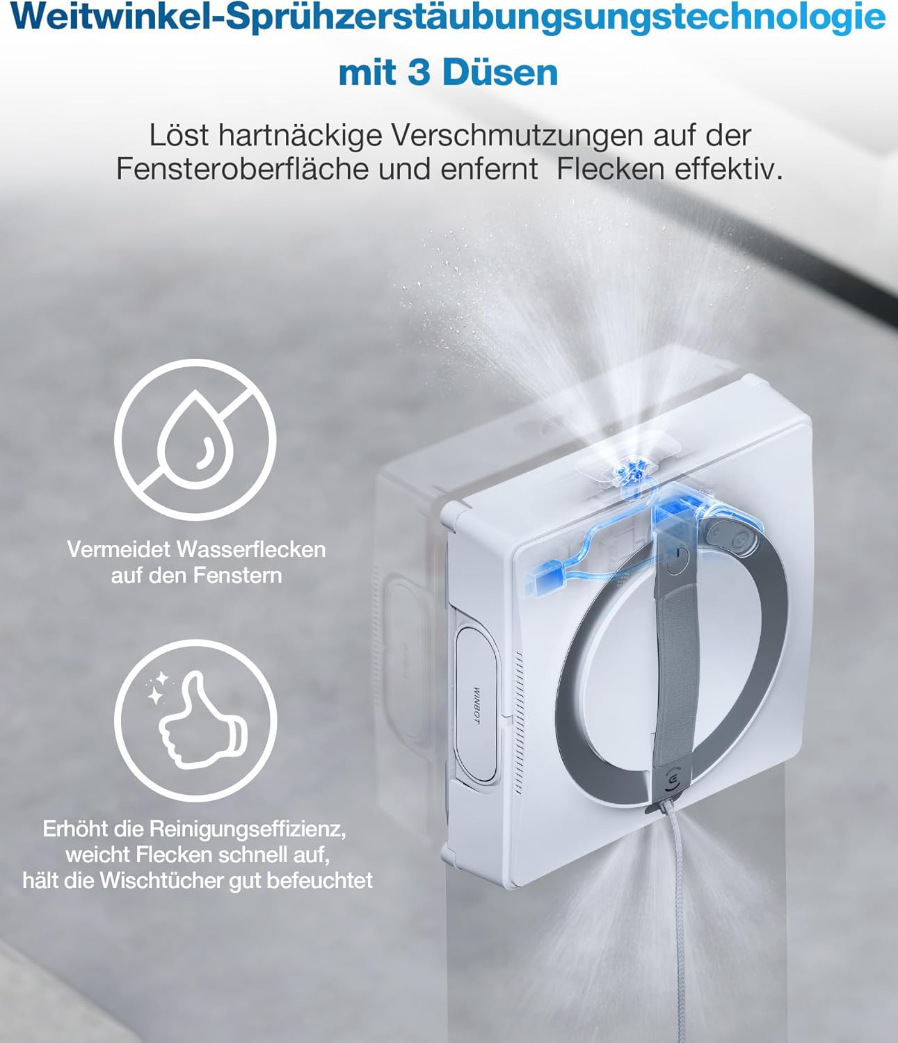 ECOVACS WINBOT W2 Omni Fensterputzroboter mit 6-in-1 Multifunktionsstation, integrierter 4500mAh Akku, Kantenreinigungsmodus, Weitwinkel-Sprühzerstäubungstechnologie, White