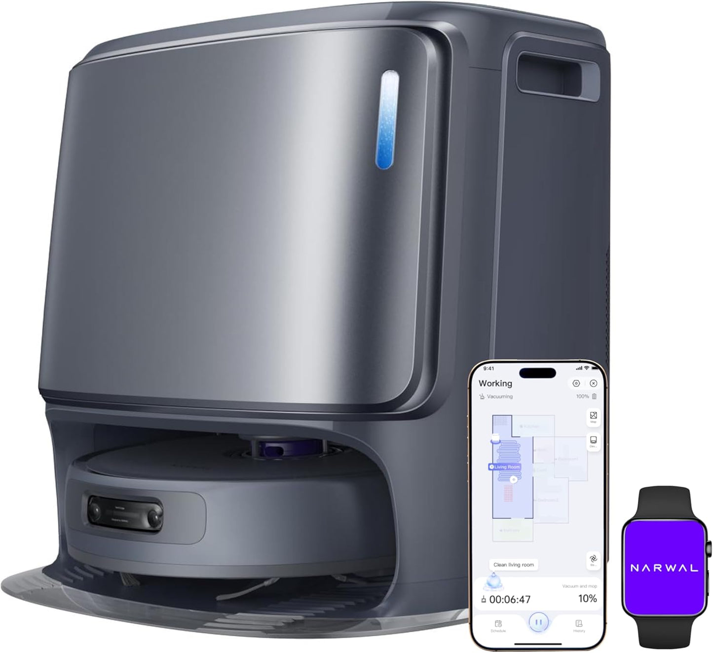 NARWAL Freo Z10 Ultra Saugroboter mit Wischfunktion, 18.000 Pa Saugleistung, dynamische Moppausdehnung, Tangle-Free System, intelligente Nass-Trocken-Reinigung, All-in-One-Basisstation