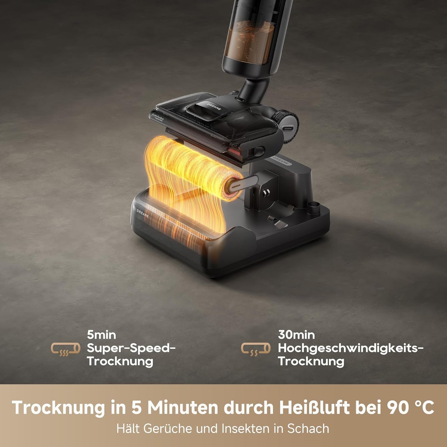 dreame H12 Pro Ultra Nass- und Trockensauger, Bürstenreinigung 60 °C, 30 Min. Heißlufttrocknung, Selbstreinigung mit festem Schaber, 16 kPa Saugkraft, Doppel-Kantenreinigung, intell. Erkenn. & Anpass