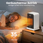 FLANUR Tragbarer Heizlüfter mit Thermostat, 1500W PTC-Keramik-Schnellheizung & ECO-Modus - 2-in-1-Heizlüfter, Digitalanzeige, 12-Stunden-Timer, unter 35dB leiser Heizlüfter-Schwarz, 1Pack+2Modes