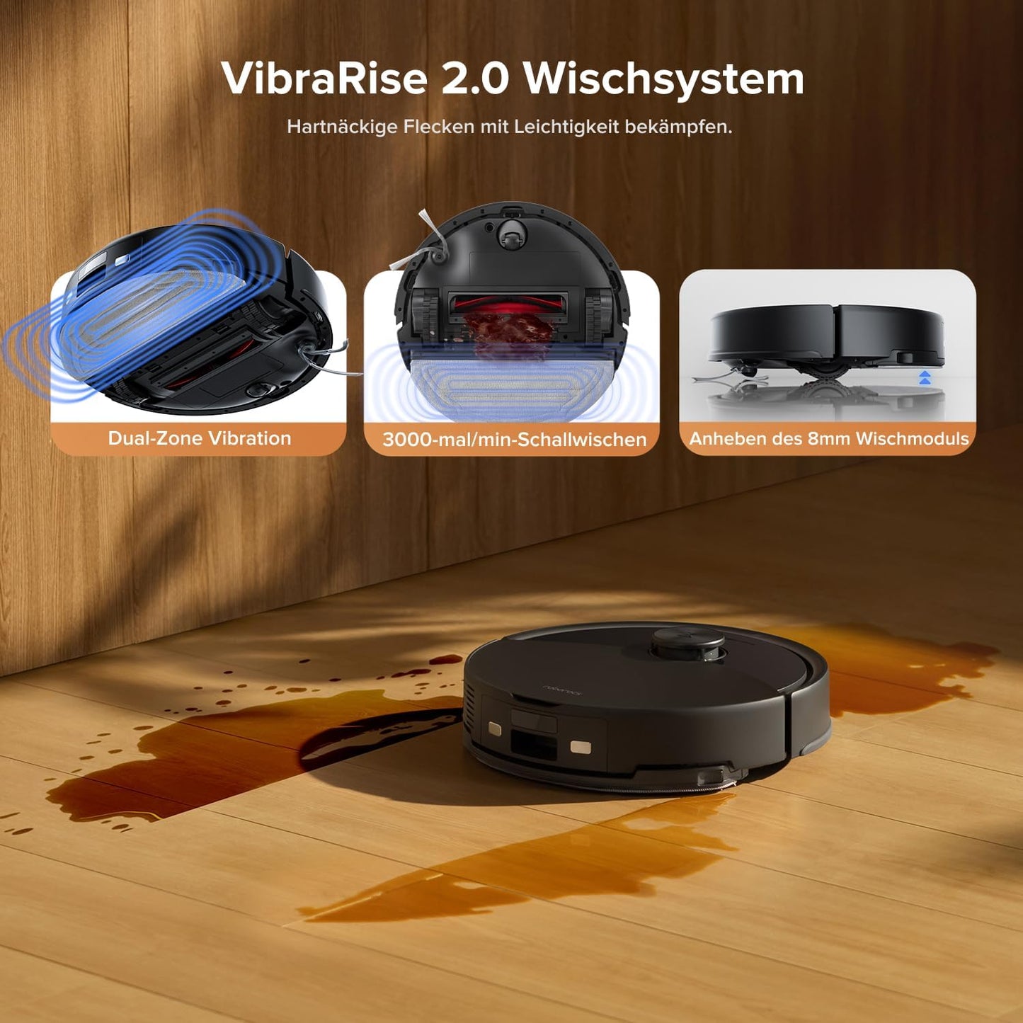 roborock Q10 S5+ Set Saugroboter mit Wischfunktion, 10.000 Pa HyperForce Saugkraft, Dual Anti-Tangle System, Auto Lifting Mopping, Ideal für Tierhaare, Teppiche, Hartböden (Schwarz)