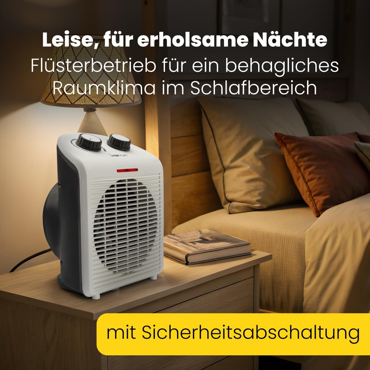 Clatronic® mobiler & kompakter Heizlüfter | Heizlüfter 2000W & 1000W | Heizkörper mit Ventilatorfunktion | Heizlüfter klein mit Kontrollleuchte & Überhitzungsschutz | HL 3761