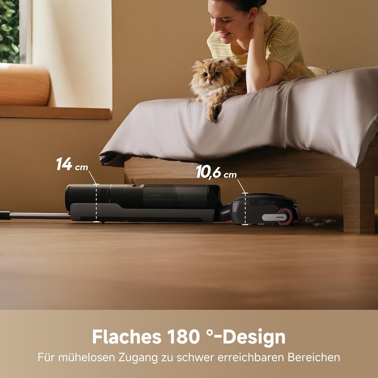 dreame H15 Mix 7-in-1 Nass- und Trockensauger, KI-Roboterarm, Kantenreinigung, 23.000 Pa Saugkraft, intelligente Dosierung, verhedderungsfrei, 100 °C Bürstenrein, 5 Min. 90 °C Trocknung, flach