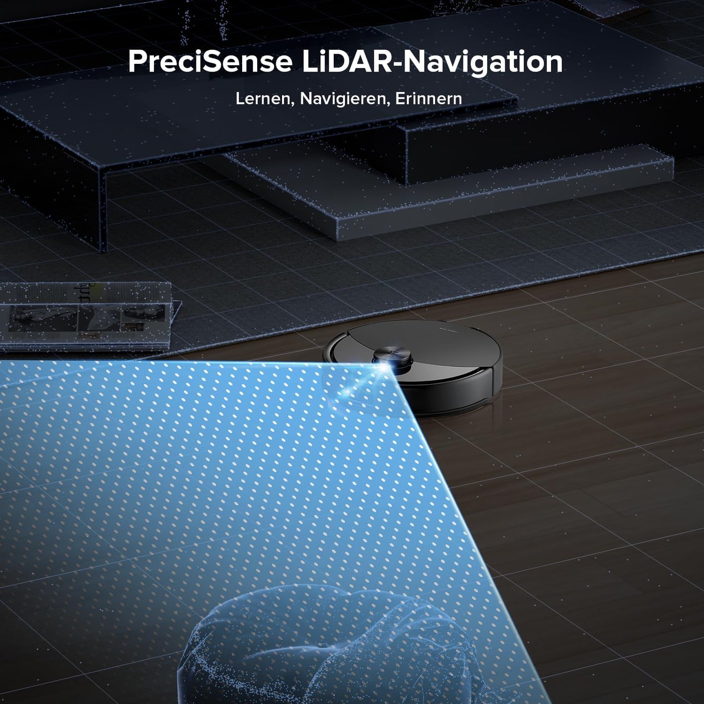 roborock Q10 S5 Saugroboter mit Wischfunktion, 10.000 Pa HyperForce Saugkraft, Dual Anti-Tangle System, Auto Lifting Mopping, Ideal für Tierhaare, Teppiche, Hartböden (Schwarz)