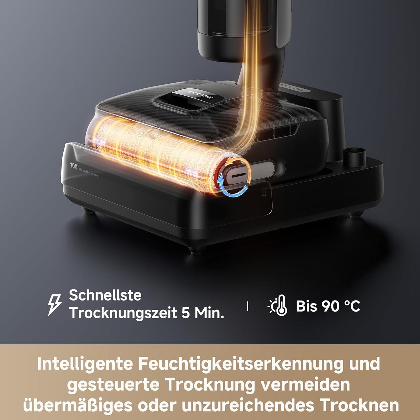 dreame H15 Mix 7-in-1 Nass- und Trockensauger, KI-Roboterarm, Kantenreinigung, 23.000 Pa Saugkraft, intelligente Dosierung, verhedderungsfrei, 100 °C Bürstenrein, 5 Min. 90 °C Trocknung, flach