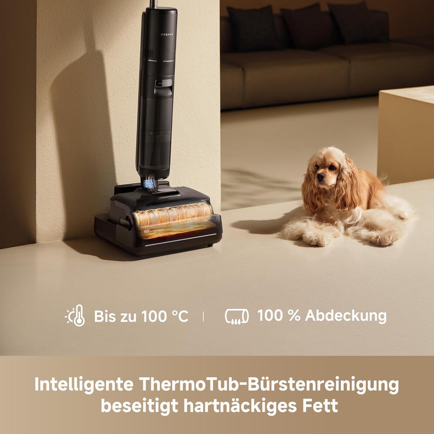 dreame H15 Mix 7-in-1 Nass- und Trockensauger, KI-Roboterarm, Kantenreinigung, 23.000 Pa Saugkraft, intelligente Dosierung, verhedderungsfrei, 100 °C Bürstenrein, 5 Min. 90 °C Trocknung, flach