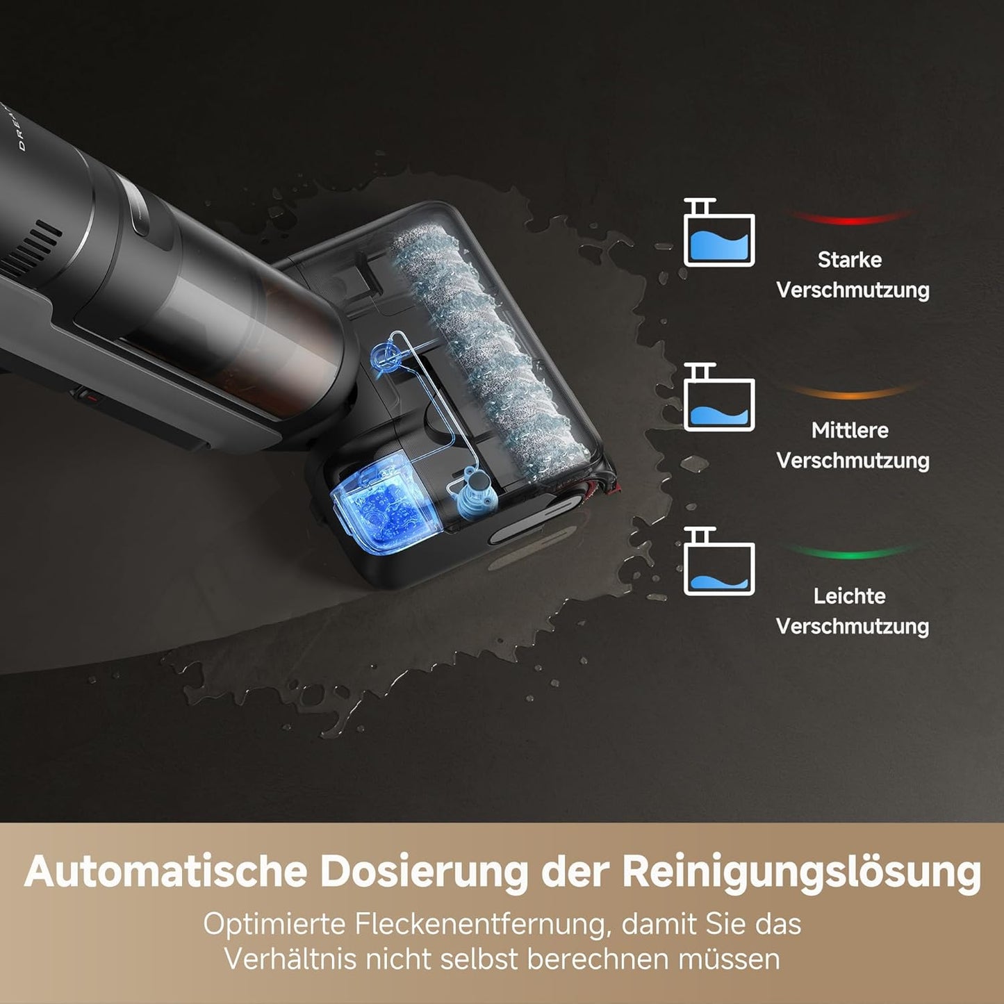 dreame H15 Mix 7-in-1 Nass- und Trockensauger, KI-Roboterarm, Kantenreinigung, 23.000 Pa Saugkraft, intelligente Dosierung, verhedderungsfrei, 100 °C Bürstenrein, 5 Min. 90 °C Trocknung, flach
