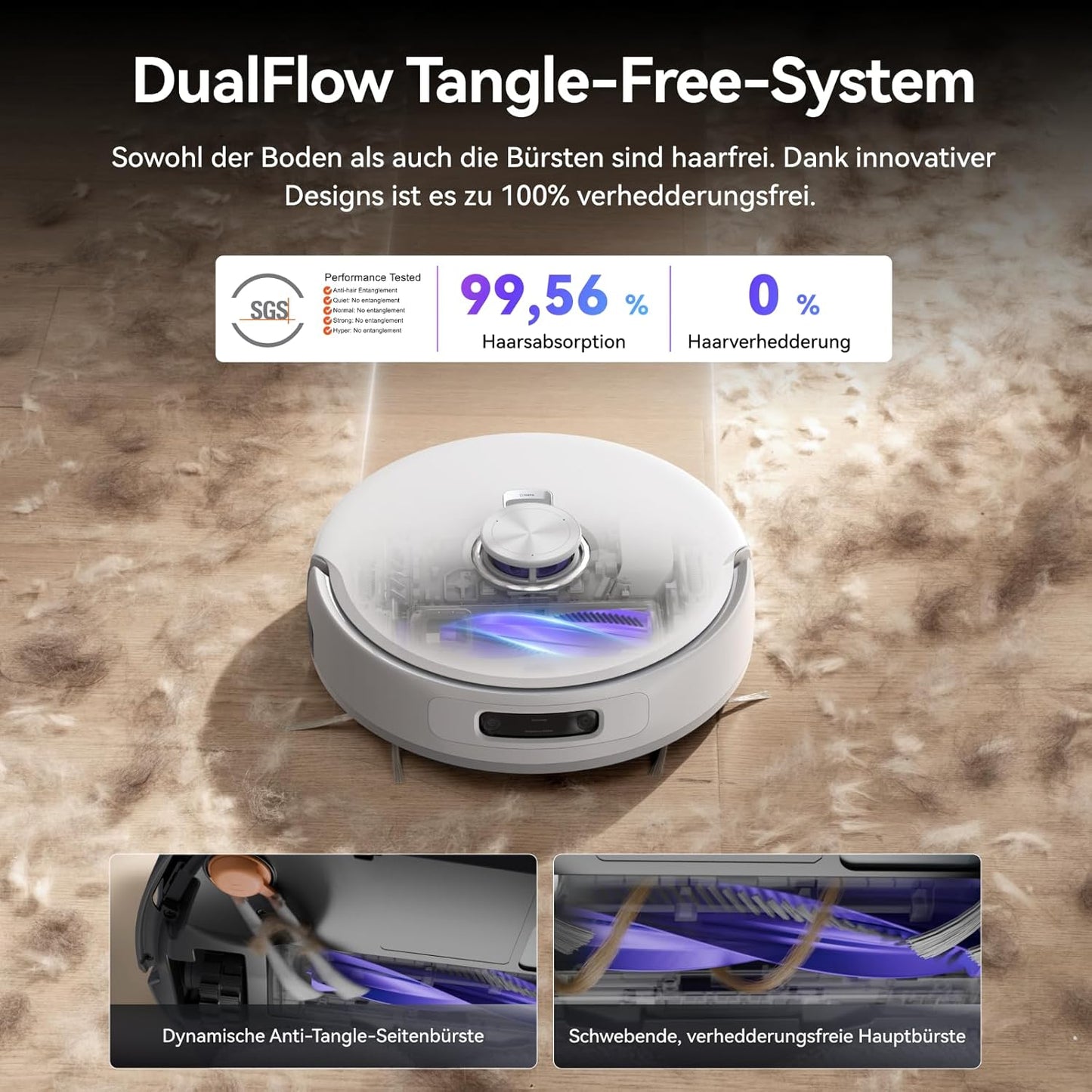 NARWAL Freo Z10 Ultra Saugroboter mit Wischfunktion, 18.000 Pa Saugleistung, dynamische Moppausdehnung, Tangle-Free System, intelligente Nass-Trocken-Reinigung, All-in-One-Basisstation