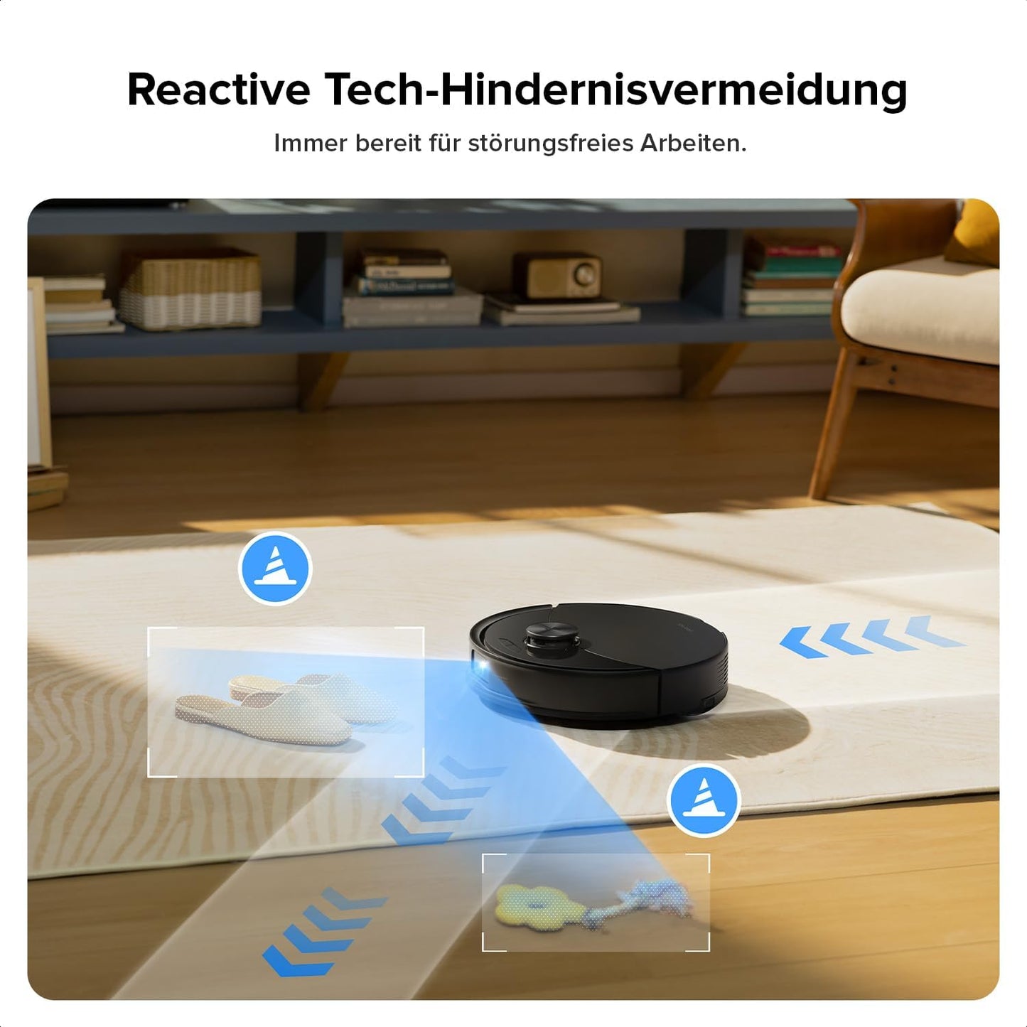 roborock Q10 S5 Saugroboter mit Wischfunktion, 10.000 Pa HyperForce Saugkraft, Dual Anti-Tangle System, Auto Lifting Mopping, Ideal für Tierhaare, Teppiche, Hartböden (Weiß)