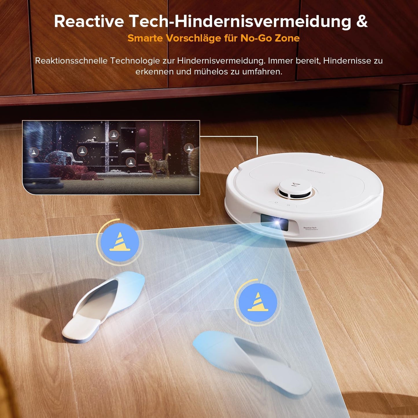 roborock Qrevo Serie Saugroboter mit Wischfunktion&Hebarem Wischmopp, 8000Pa Saugkraft(verbessert von Qrevo S), Anti-Verfilzungs-Seitenbürste, Hindernisvermeidung, All-in-One Dock, Schwarz(QV 35A)