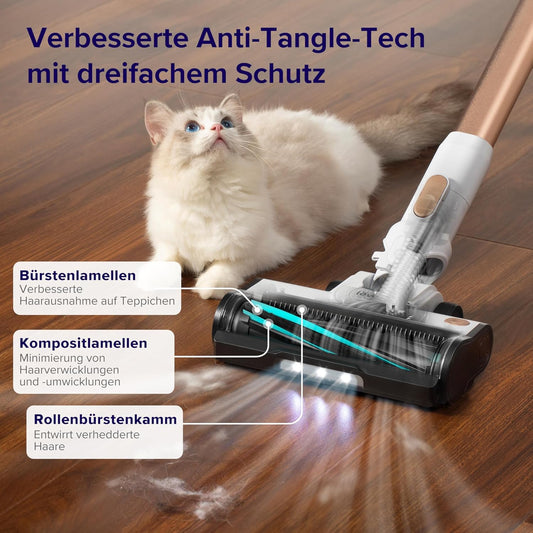 Levoit - Akku Staubsauger - Laufzeit für 75㎡ - Staubsauger Kabellos - 4-in-1 Vacuum Cleaner - 99,9 Prozent Filterleistung - Anti Tangle -Für Tierhaare/Teppiche/Hartböden/Auto - LVAC-200