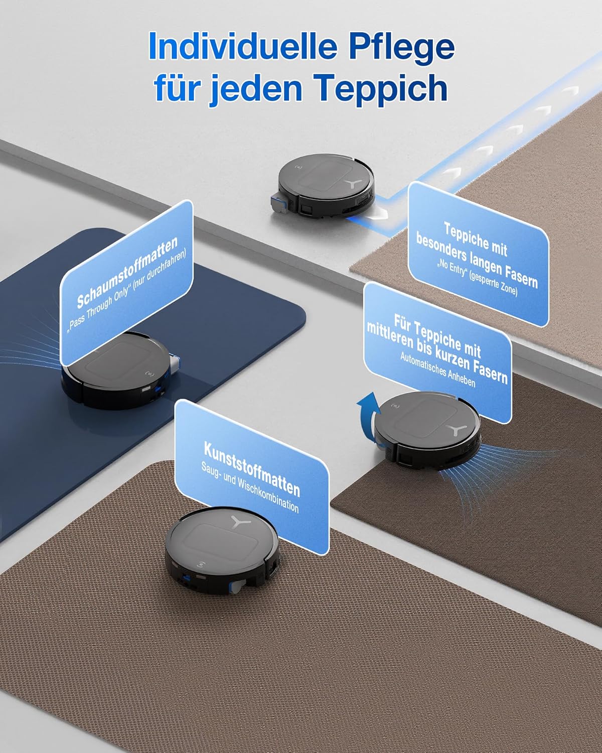 ECOVACS DEEBOT T80 Omni Saugroboter mit Wischfunktion, 18.000 Pa, OZMO Roller Wischwalze mit kontinuierlicher Frischwasser-Selbstreinigung, ZeroTangle 3.0,Moppwäsche mit 40-75℃ heißem Wasser, Schwarz