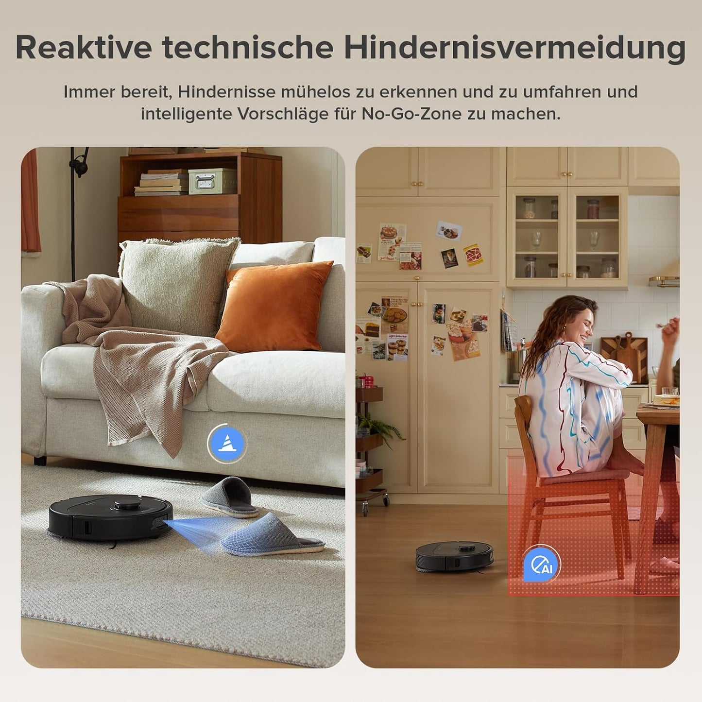 roborock Qrevo Serie Saugroboter mit Wischfunktion&Hebarem Wischmopp, 8000Pa Saugkraft(verbessert von Qrevo S), Anti-Verfilzungs-Seitenbürste, Hindernisvermeidung, All-in-One Dock, Schwarz(QV 35A)