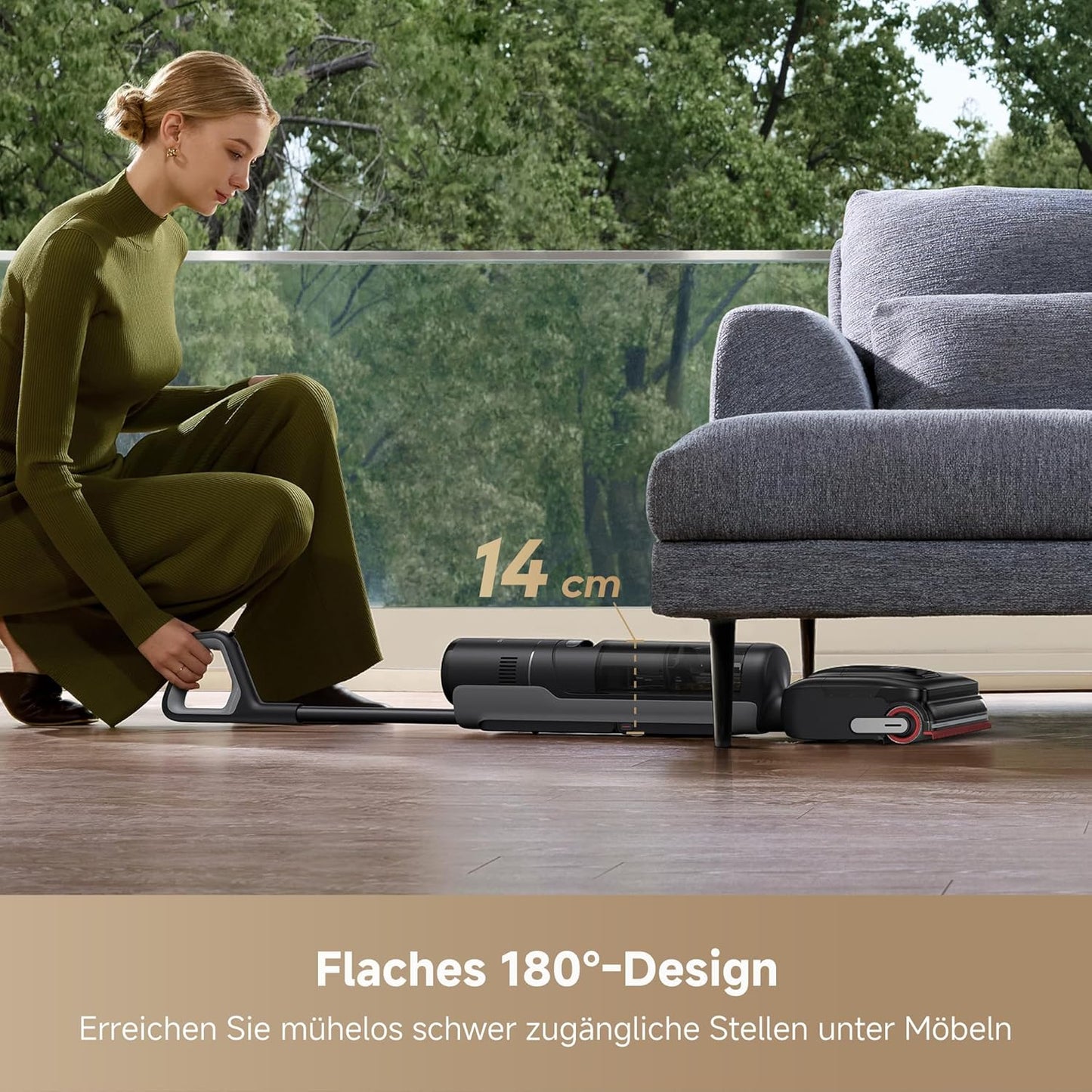 dreame H15 Mix 7-in-1 Nass- und Trockensauger, KI-Roboterarm, Kantenreinigung, 23.000 Pa Saugkraft, intelligente Dosierung, verhedderungsfrei, 100 °C Bürstenrein, 5 Min. 90 °C Trocknung, flach