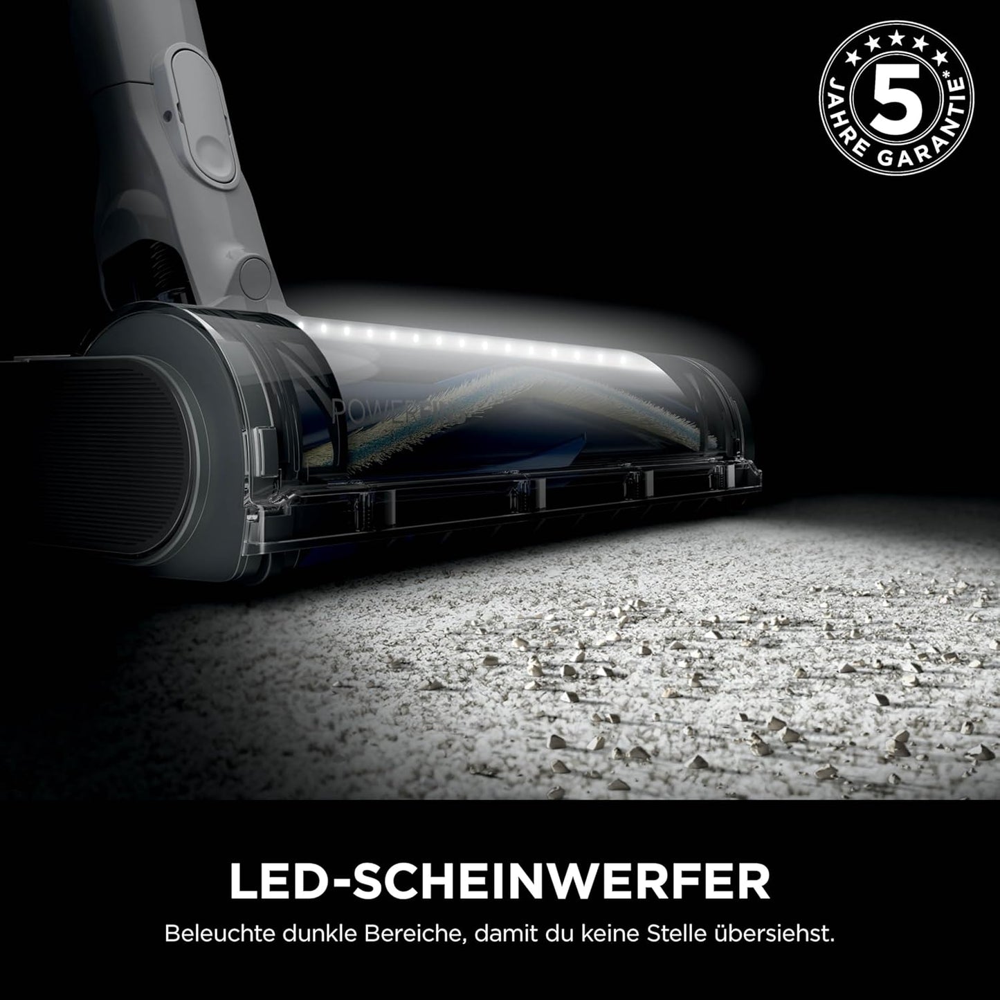 Shark PowerPro Akku-Staubsauger freistehend, bis 50 Min. Laufzeit, kabellos, beutellos, für Tierhaare, Allergiker, Teppich und Hartböden, mit LED-Licht und Knickgelenk-Rohr, Navyblau, IZ380EU