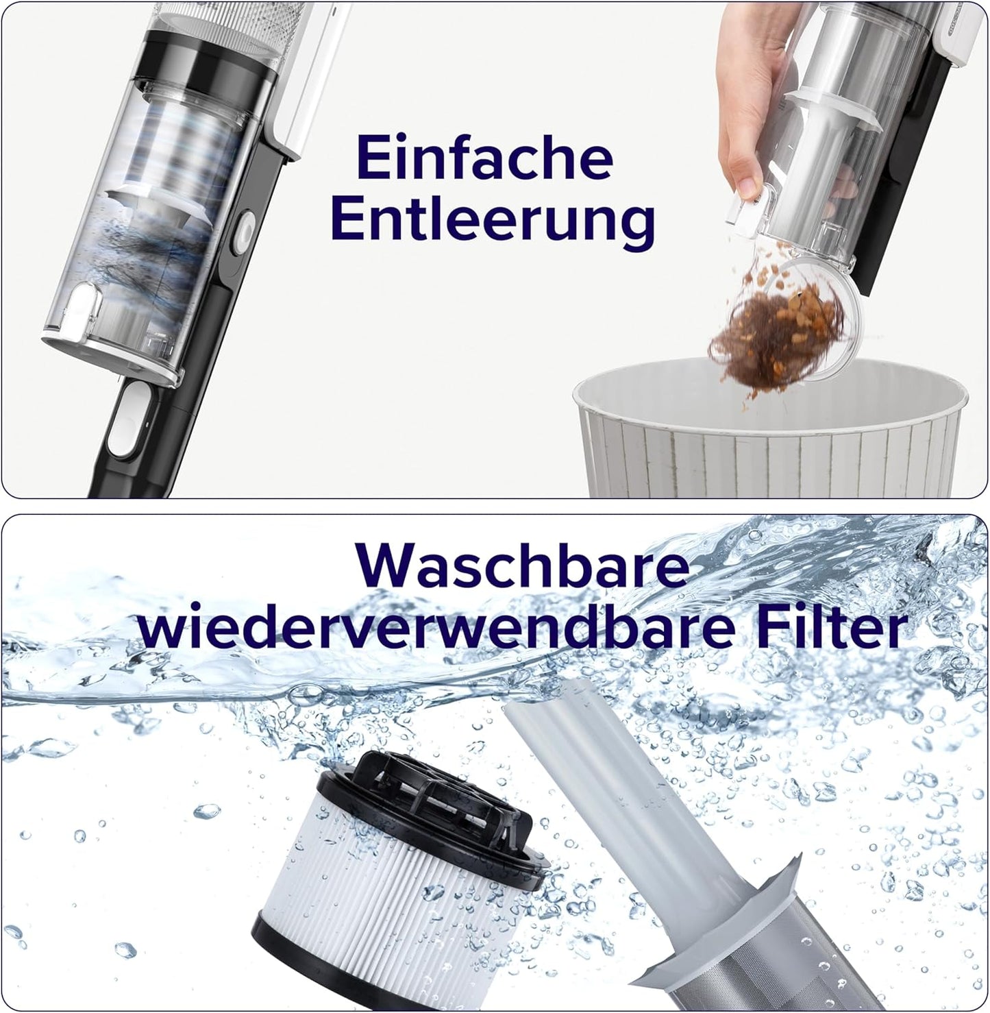 Levoit - Akku Staubsauger - Laufzeit für 75㎡ - Staubsauger Kabellos - 4-in-1 Vacuum Cleaner - 99,9 Prozent Filterleistung - Anti Tangle -Für Tierhaare/Teppiche/Hartböden/Auto - LVAC-200