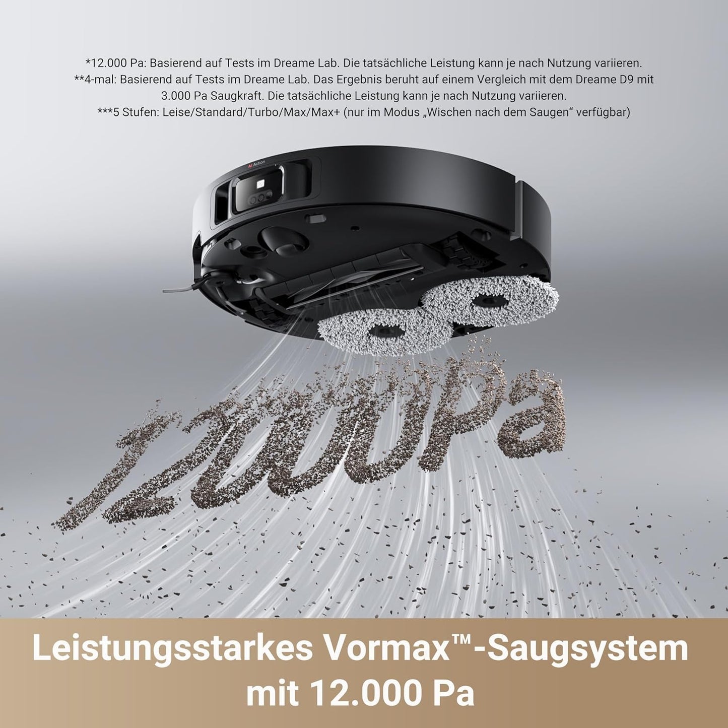 dreame X40 Ultra Complete Saugroboter mit Wischfunktion, 12.000Pa Saugkraft, 70℃ Wischmopp, selbstreinigend, automatische Entleerung, automatisches Nachfüllen, Anti-Wirrwarr und anhebbare Bürsten