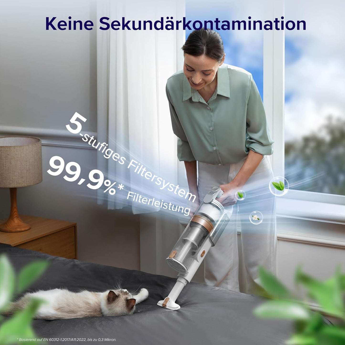 Levoit - Akku Staubsauger - Laufzeit für 75㎡ - Staubsauger Kabellos - 4-in-1 Vacuum Cleaner - 99,9 Prozent Filterleistung - Anti Tangle -Für Tierhaare/Teppiche/Hartböden/Auto - LVAC-200