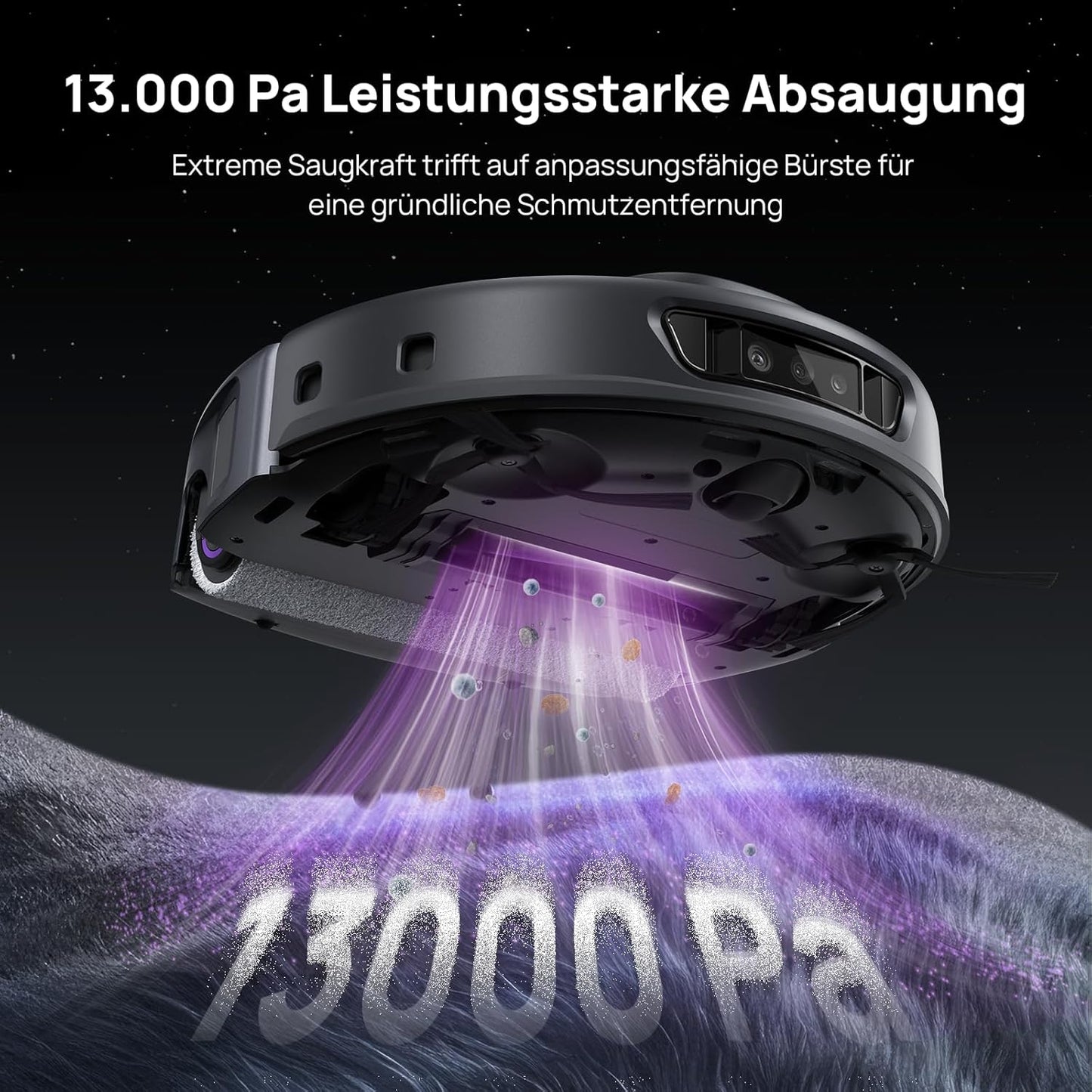 3i S10 Ultra Saugroboter mit Wischfunktion & Wasserrückgewinnung – 13.000 Pa Saugleistung, selbstreinigende Wischwalze, automatisches Trocknen, Entleeren & Nachfüllen, KI-Hindernisvermeidung