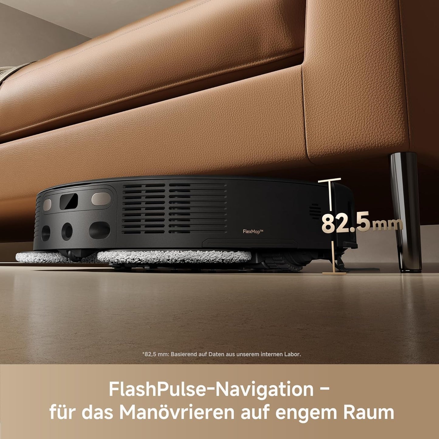 Mova P50 Pro Ultra Staubsaugerroboter mit Mopp, 19.000 Pa, 75℃ Selbstreinigender Heißwasser-Mopp mit Auszug Seitenbürste, LDS-Navigation,+RGB AI+LED-Hindernisvermeidung, Auto-Entleerung/Nachfüllen