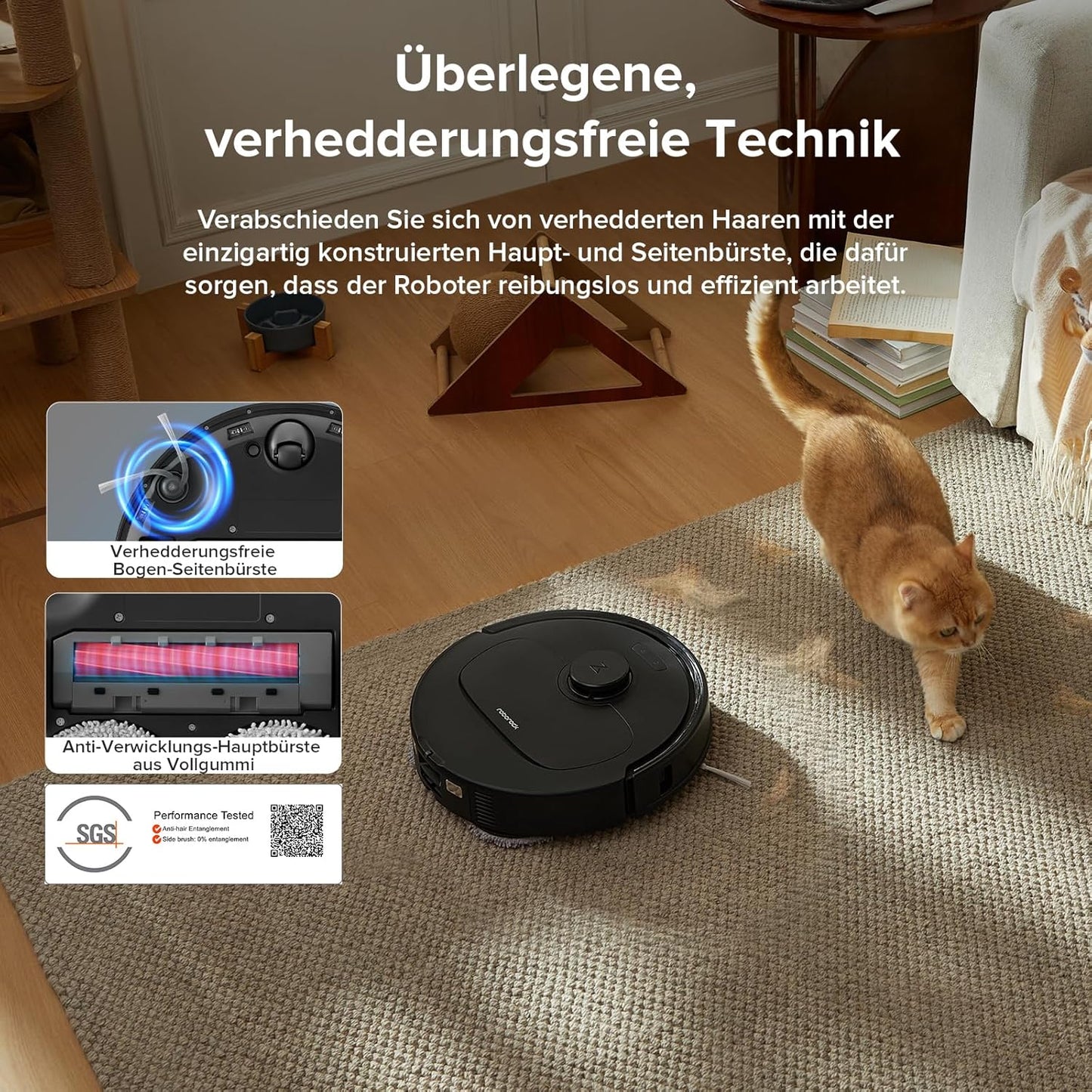 roborock Qrevo Serie Saugroboter mit Wischfunktion, 8000Pa Saugkraft(verbessert von Qrevo S), Anti-Verfilzungs-Seitenbürste, Hindernisvermeidung, LiDAR-Navigation, All-in-One Dock, Weiß(QV 35A Set)