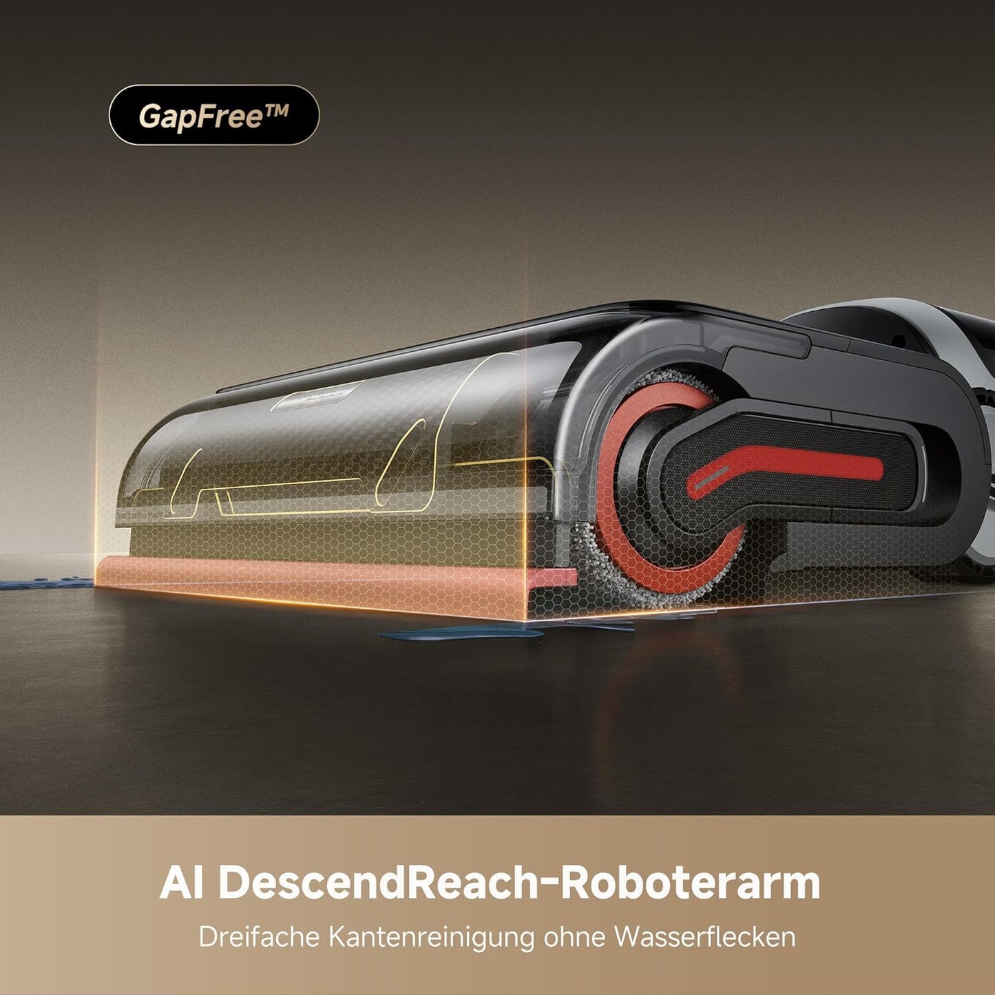 dreame H15 Mix 7-in-1 Nass- und Trockensauger, KI-Roboterarm, Kantenreinigung, 23.000 Pa Saugkraft, intelligente Dosierung, verhedderungsfrei, 100 °C Bürstenrein, 5 Min. 90 °C Trocknung, flach