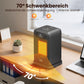 FLANUR Tragbarer Heizlüfter mit Thermostat, 1500W PTC-Keramik-Schnellheizung & ECO-Modus - 2-in-1-Heizlüfter, Digitalanzeige, 12-Stunden-Timer, unter 35dB leiser Heizlüfter-Schwarz, 1Pack+2Modes