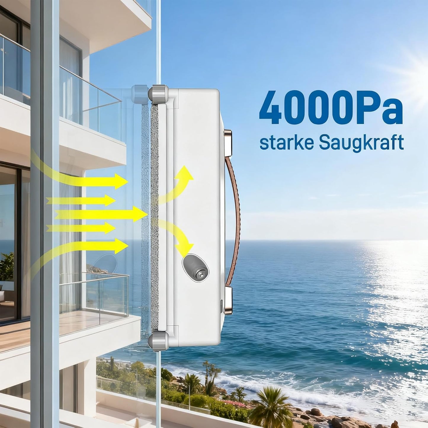 iDEEBO G500B Fensterputzroboter, Fensterroboter mit 2-Fach Sprühsystem, Auto Wegplanung, Fensterreiniger Roboter Elektrisch mit 100ML Tank für Innen- und Außenfenster