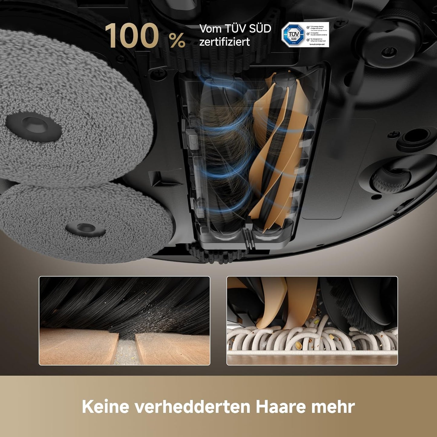 dreame X40 Ultra Complete Saugroboter mit Wischfunktion, 12.000Pa Saugkraft, 70℃ Wischmopp, selbstreinigend, automatische Entleerung, automatisches Nachfüllen, Anti-Wirrwarr und anhebbare Bürsten