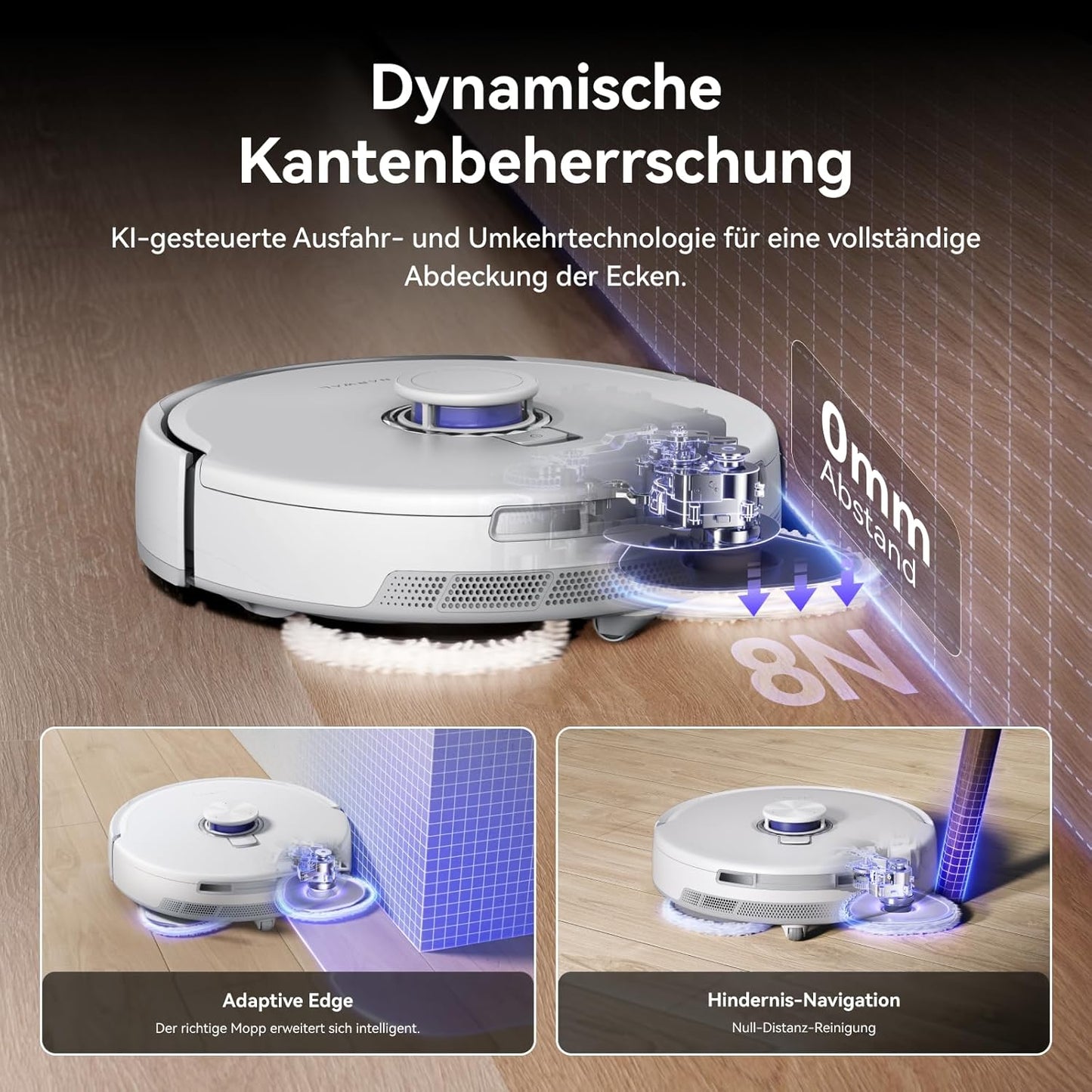 NARWAL Freo Z10 Ultra Saugroboter mit Wischfunktion, 18.000 Pa Saugleistung, dynamische Moppausdehnung, Tangle-Free System, intelligente Nass-Trocken-Reinigung, All-in-One-Basisstation