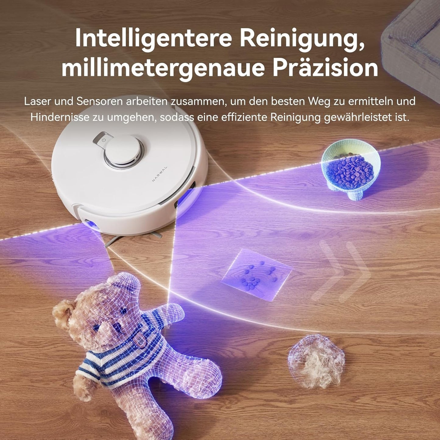 NARWAL Freo X Ultra Saugroboter mit Wischfunktion, Wischroboter Selbstreinigend mit 8.200 Pa Saugkraft, All-in-One-Station, Verwicklungsfrei, DirtSense, 3D-Strukturlicht, Staubaufbewahrung