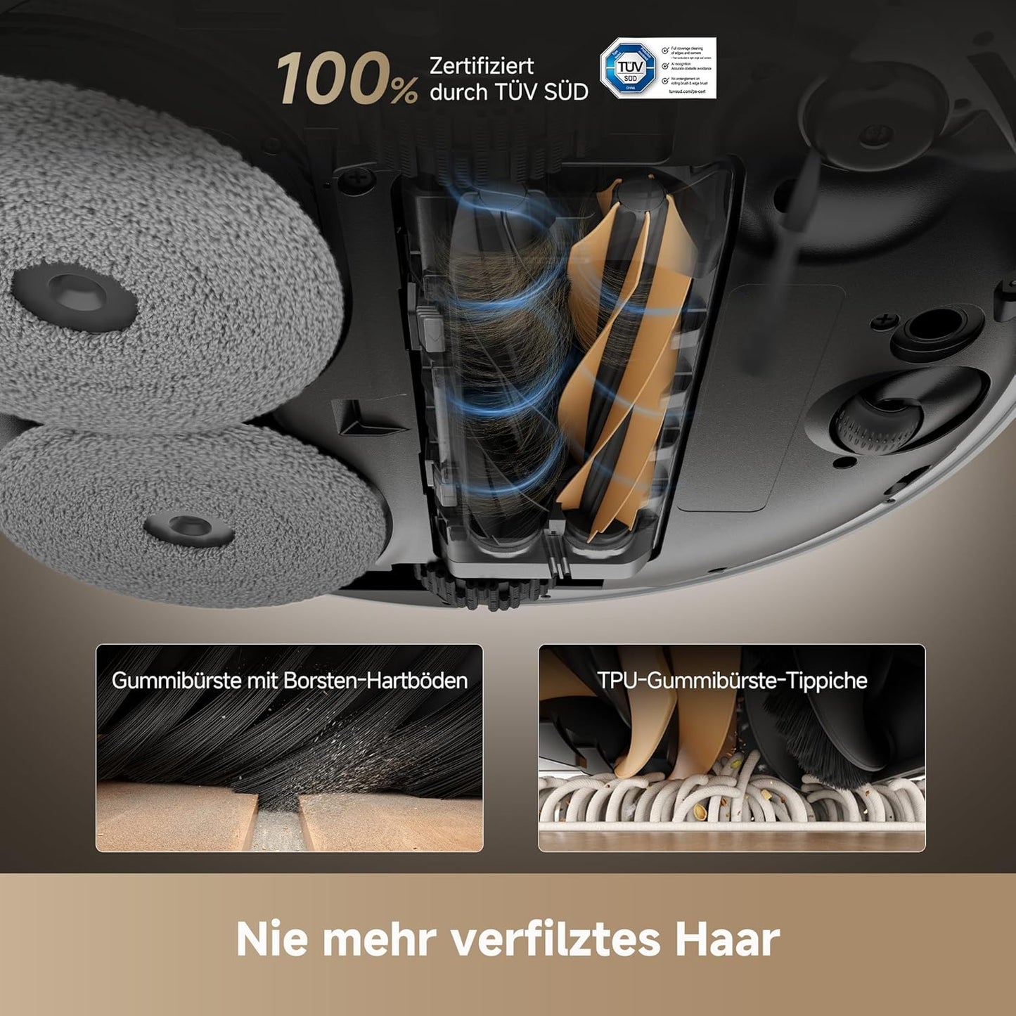 dreame X40 Ultra Complete Saugroboter mit Wischfunktion, 12.000Pa Saugkraft, 70℃ Wischmopp, selbstreinigend, automatische Entleerung, automatisches Nachfüllen, Anti-Wirrwarr und anhebbare Bürsten