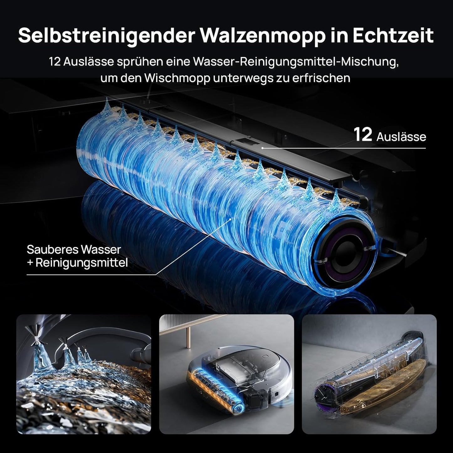3i S10 Ultra Saugroboter mit Wischfunktion & Wasserrückgewinnung – 13.000 Pa Saugleistung, selbstreinigende Wischwalze, automatisches Trocknen, Entleeren & Nachfüllen, KI-Hindernisvermeidung