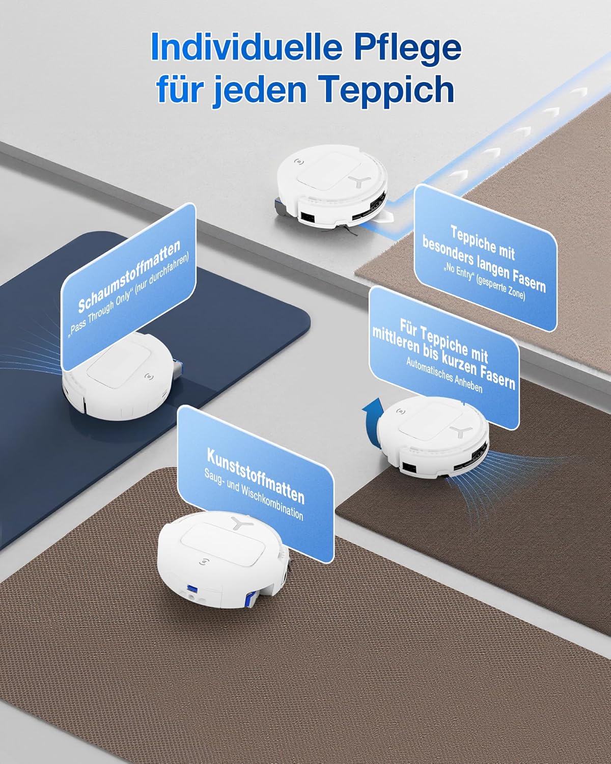 ECOVACS DEEBOT T80 Omni Saugroboter mit Wischfunktion, 18.000 Pa, OZMO Roller Wischwalze mit kontinuierlicher Frischwasser-Selbstreinigung, ZeroTangle 3.0,Moppwäsche mit 40-75℃ heißem Wasser, Schwarz