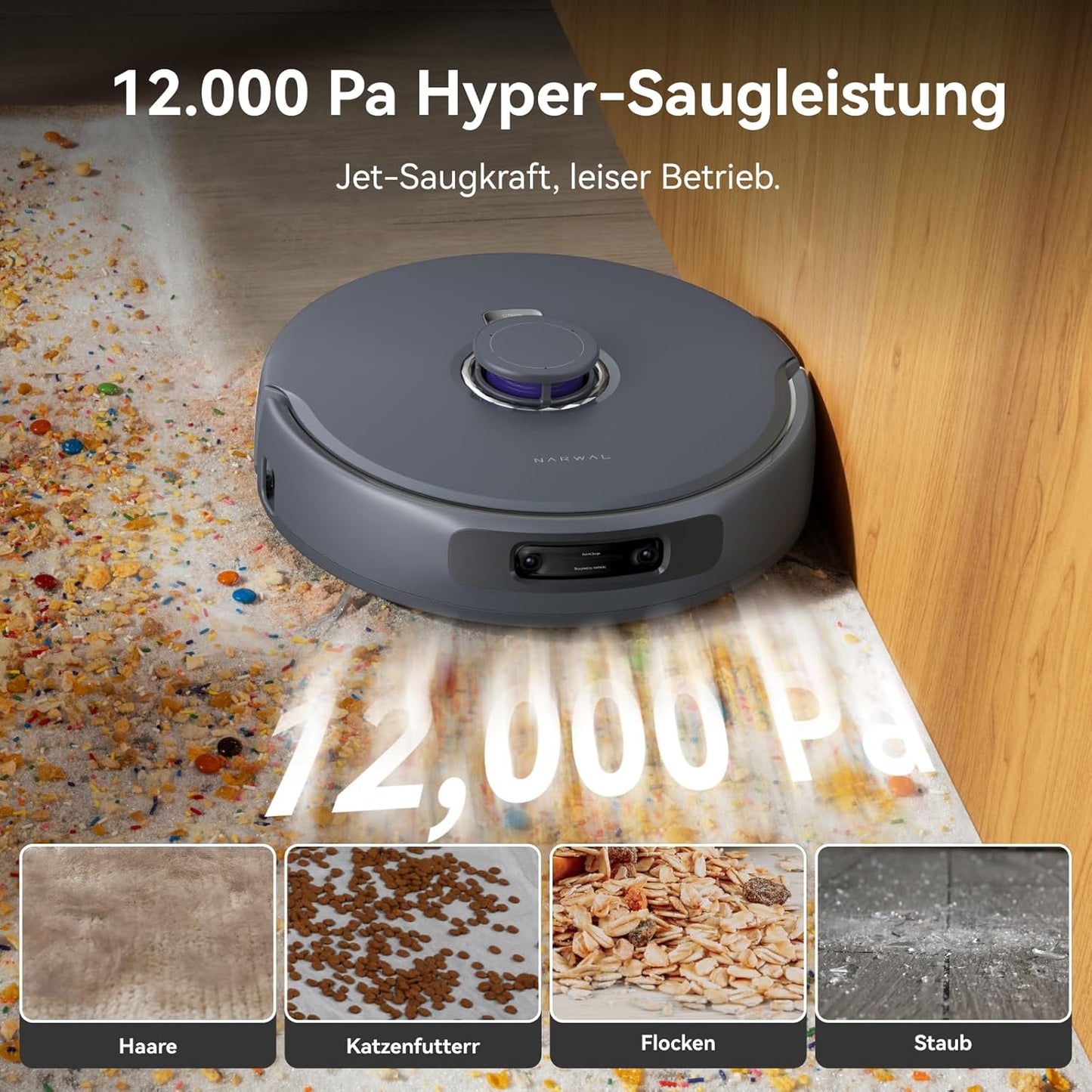 NARWAL Freo Z10 Ultra Saugroboter mit Wischfunktion, 18.000 Pa Saugleistung, dynamische Moppausdehnung, Tangle-Free System, intelligente Nass-Trocken-Reinigung, All-in-One-Basisstation