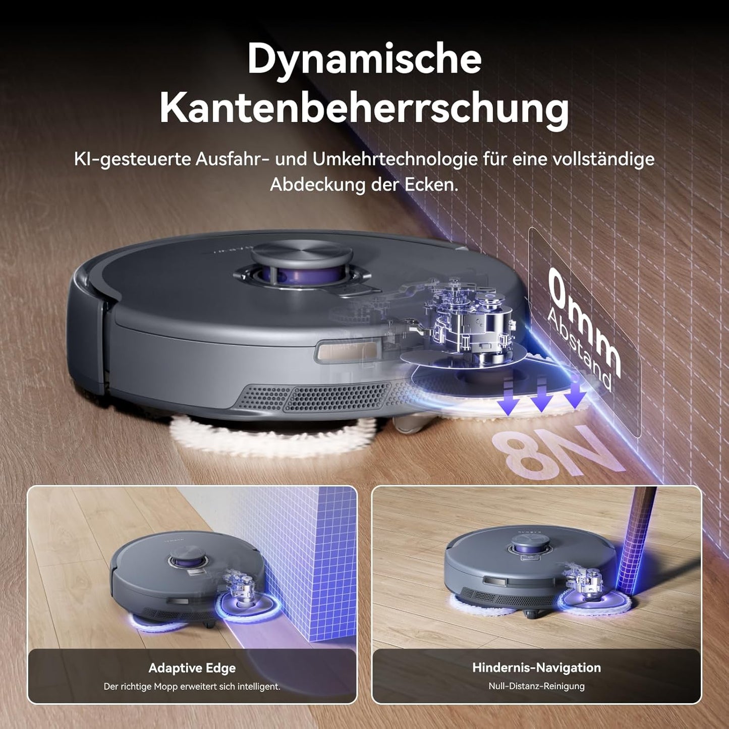 NARWAL Freo Z10 Ultra Saugroboter mit Wischfunktion, 18.000 Pa Saugleistung, dynamische Moppausdehnung, Tangle-Free System, intelligente Nass-Trocken-Reinigung, All-in-One-Basisstation