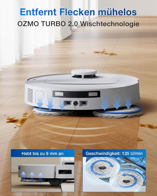 ECOVACS DEEBOT T30C Omni, Saugroboter mit Wischfunktion, 20.000 Pa, OZMO Turbo 2.0 Wischen, ZeroTangle 3.0 Anti-Verheddern, TruEdge 2.0 Kantenreinigung, All-in-One-Station, 75°C Moppwäsche, Schwarz