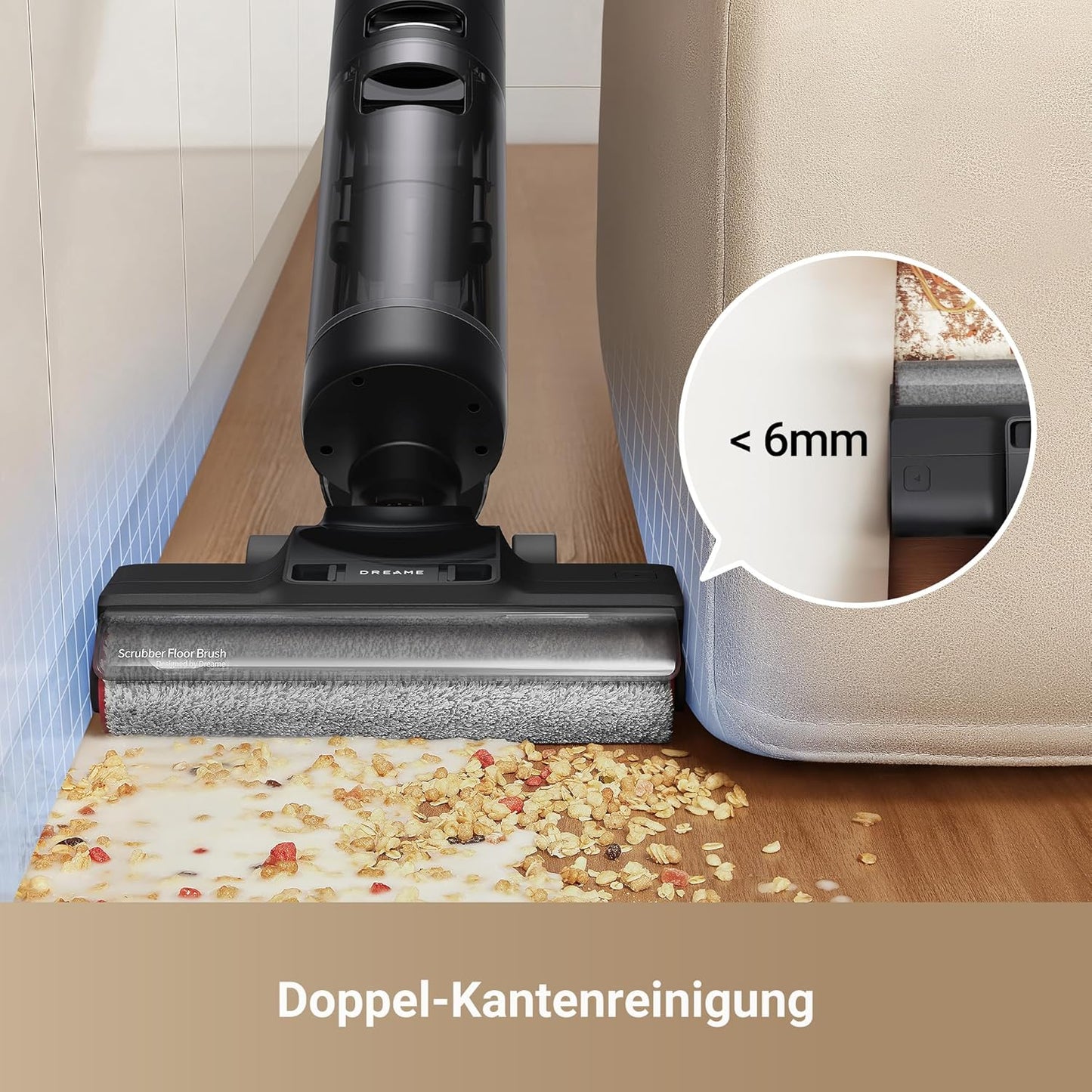 dreame H12 Pro Ultra Nass- und Trockensauger, Bürstenreinigung 60 °C, 30 Min. Heißlufttrocknung, Selbstreinigung mit festem Schaber, 16 kPa Saugkraft, Doppel-Kantenreinigung, intell. Erkenn. & Anpass