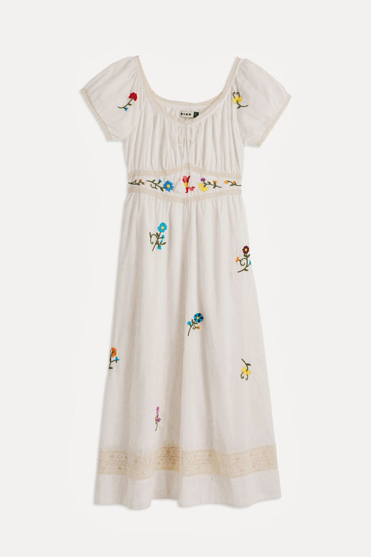 Alani  -  Ombre Floral Embroidery Ivory