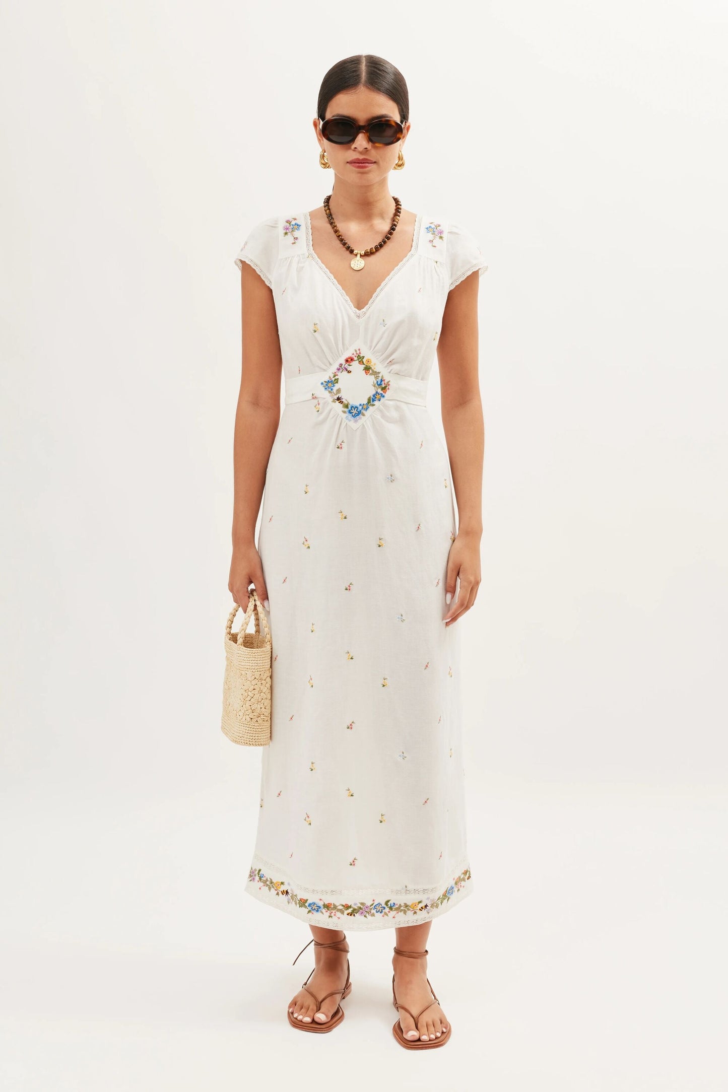 Carey  -  Meadow Embroidery Ivory