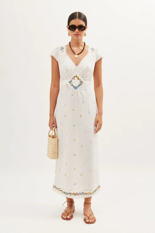 Carey  -  Meadow Embroidery Ivory